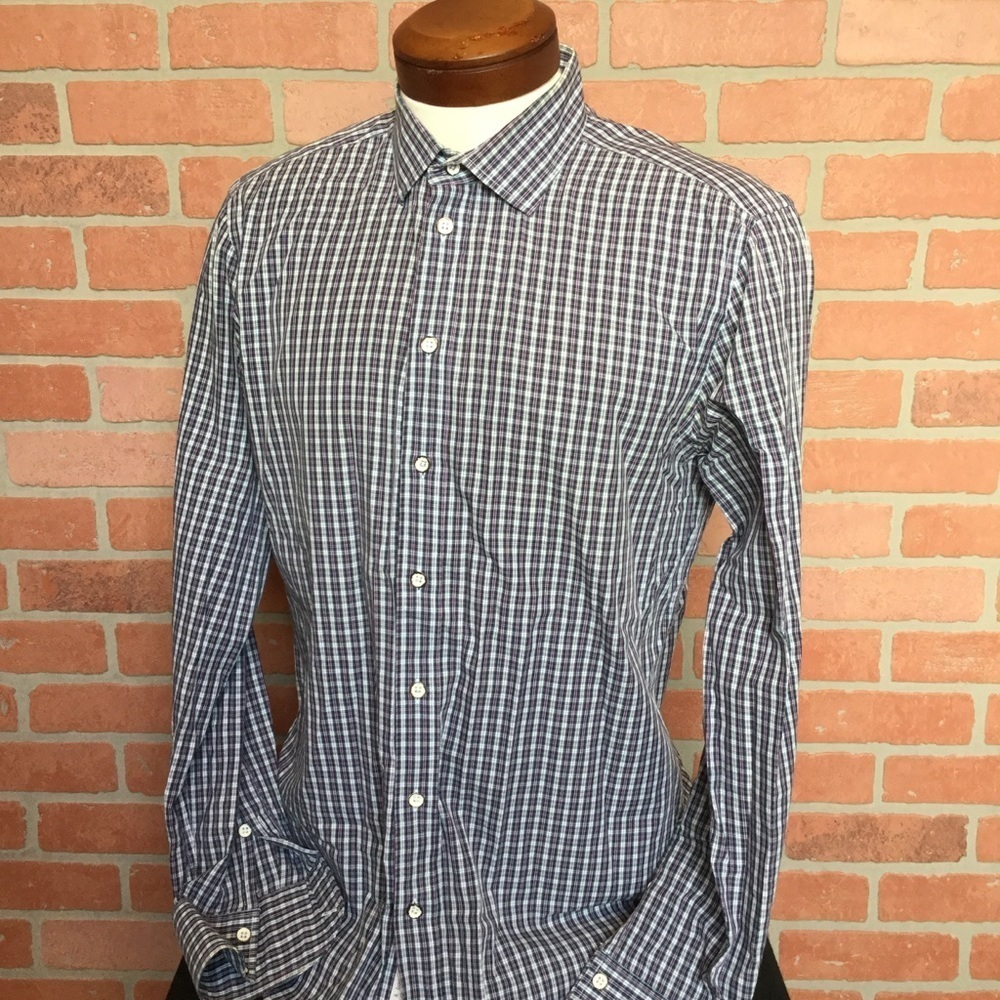 Rag & Bone Mens Button Front Shirt Size 16 1/2 Plaid Preppy Academia